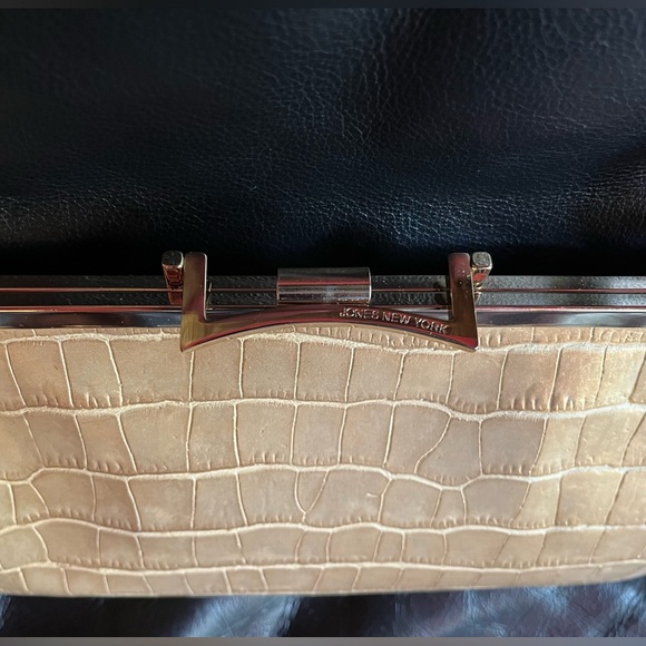 Fabulous Jones New York Croc Embossed Leather Evening Bag - Vintage - Picture 5 of 11